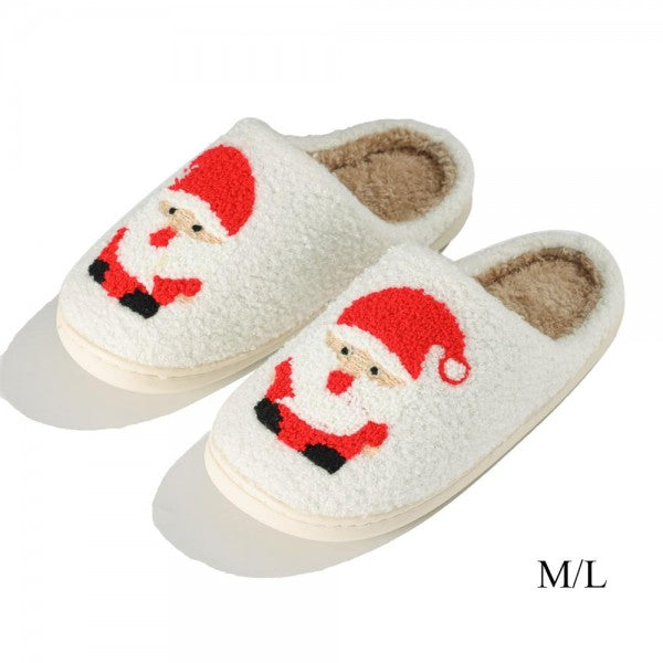 Plush Santa Slide On Slippers - 7322341