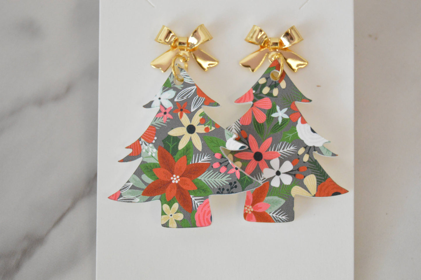 Christmas Earrings, Holiday Earrings, Acrylic Earrings