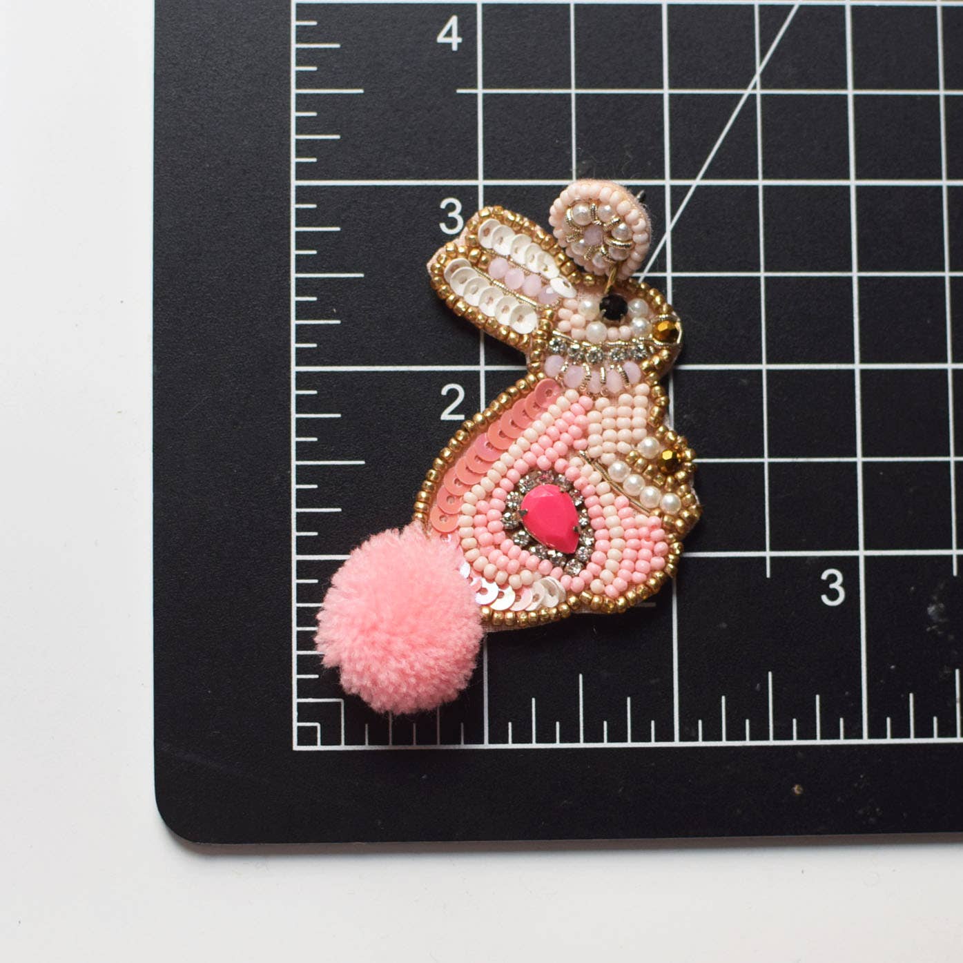 Easter Bead Earring | Bunny with Pink Tail