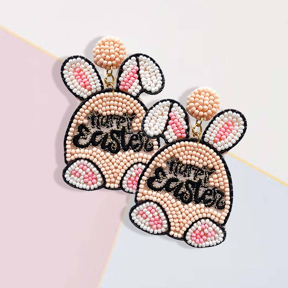 Easter Bead Earring | Happy Easter Bunny Ears