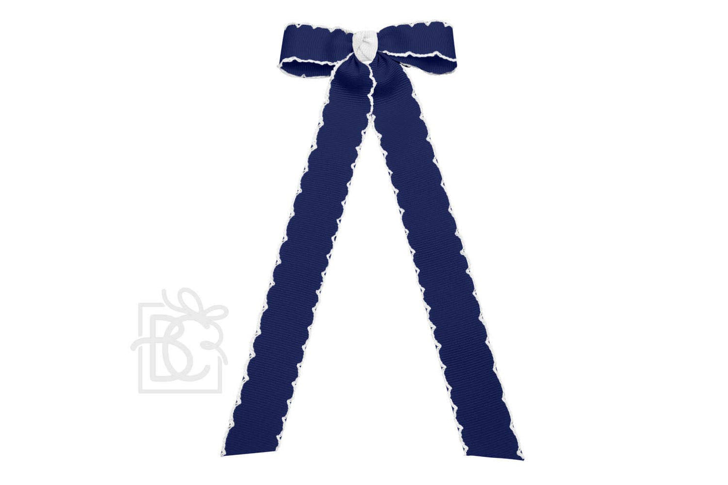 Moonstitch Two Tone Flat Bow Streamer (Dark Navy & White)