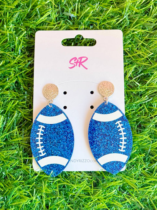 Blue Acrylic Football with White Laces