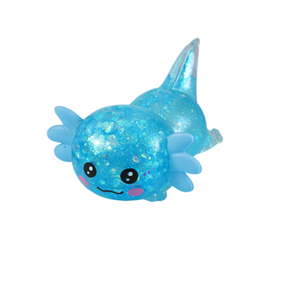 Cartoon Glitter Lying Axolotl Squishy Slow Rising Stress Relief Squeeze Toy