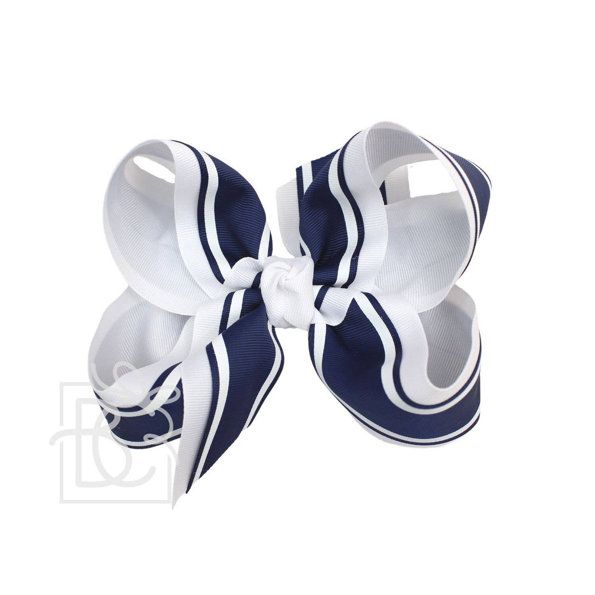 Layered Bow w/ White Bold Stripes