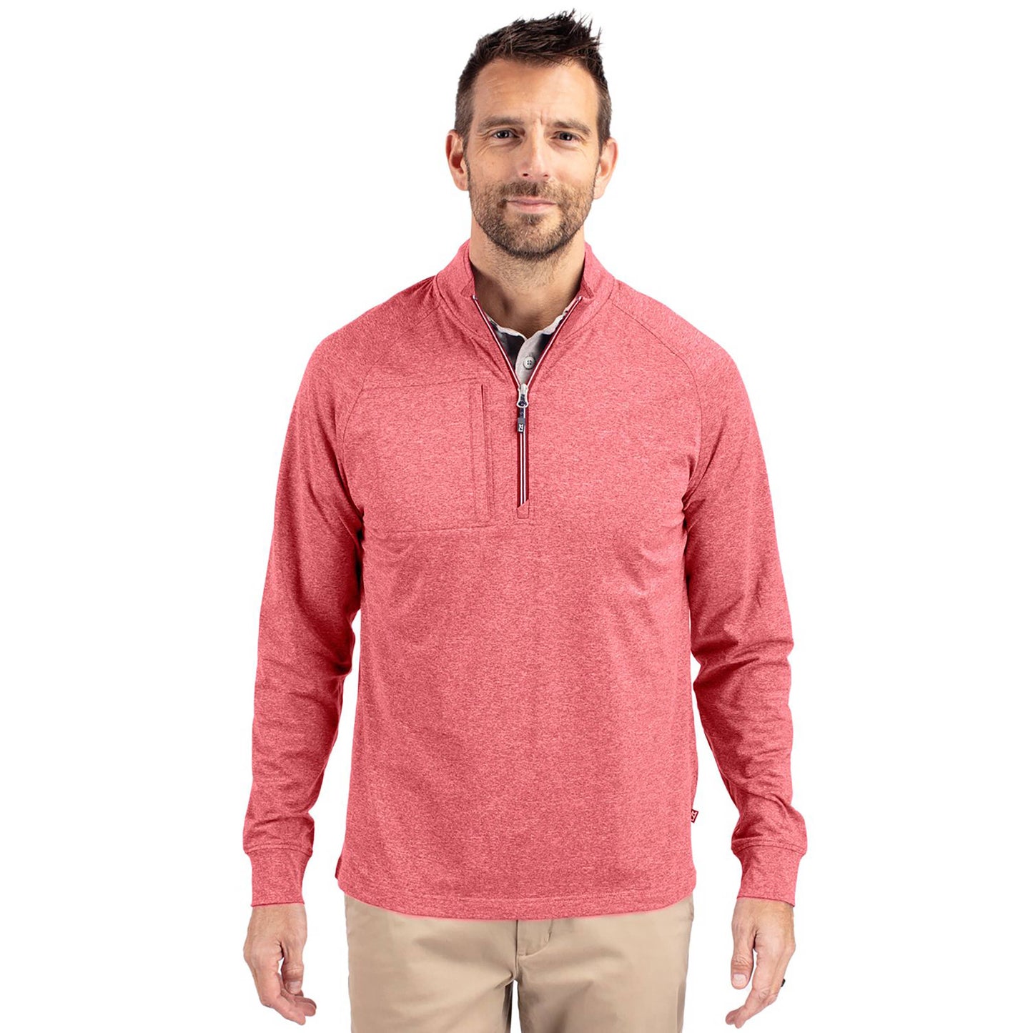 Cutter & Buck Adapt Eco Knit Heather Mens 1/4 Zip Pullover