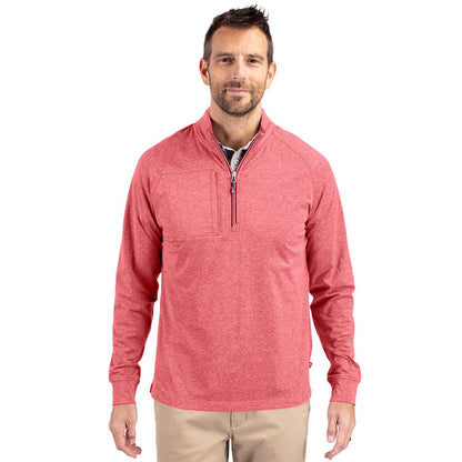 Cutter & Buck Adapt Eco Knit Heather Mens 1/4 Zip Pullover
