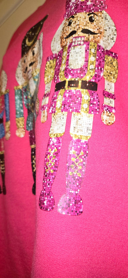 *PREPPY NUTCRACKER * SEQUIN EFFECT  CHRISTMAS SWEATSHIRT