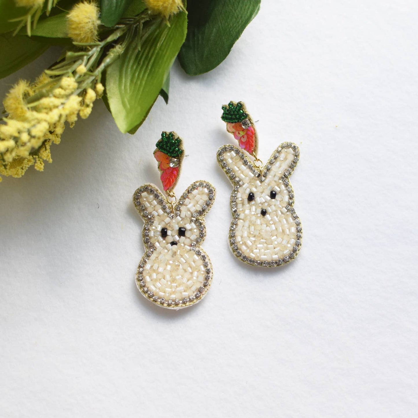 Easter Bead Earring | Bunny with Carrot