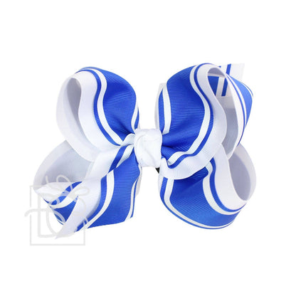 Layered Bow w/ White Bold Stripes