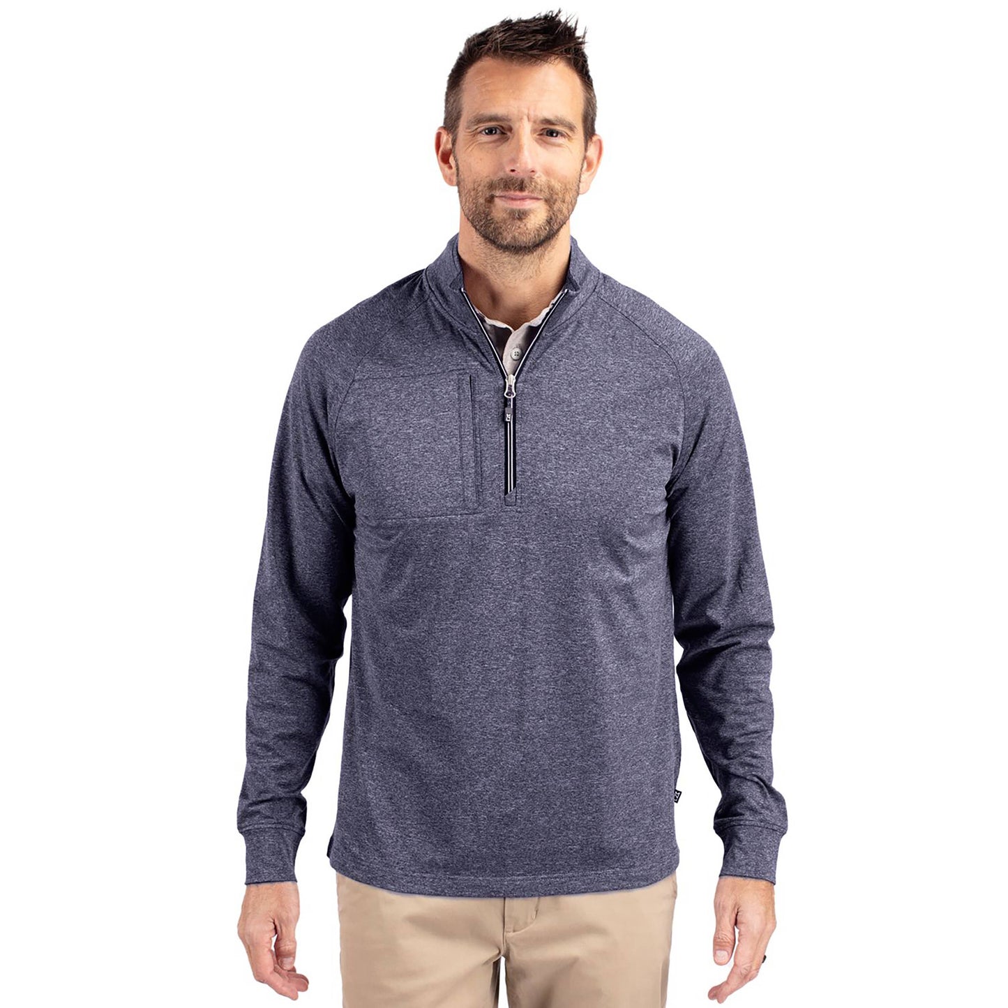 Cutter & Buck Adapt Eco Knit Heather Mens 1/4 Zip Pullover
