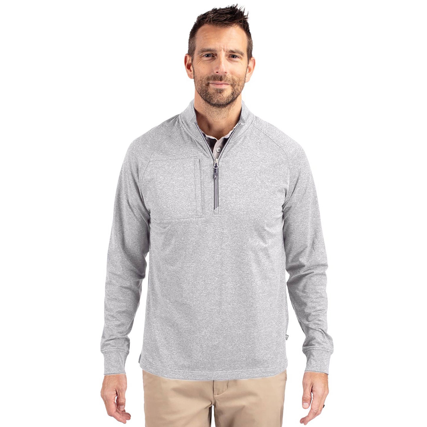 Cutter & Buck Adapt Eco Knit Heather Mens 1/4 Zip Pullover