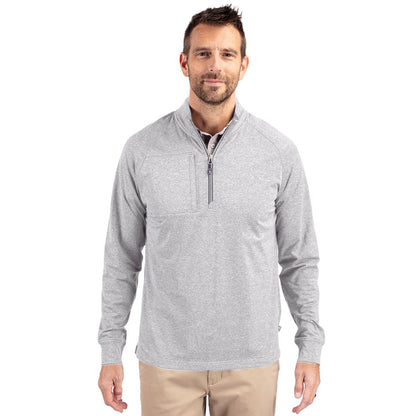 Cutter & Buck Adapt Eco Knit Heather Mens 1/4 Zip Pullover