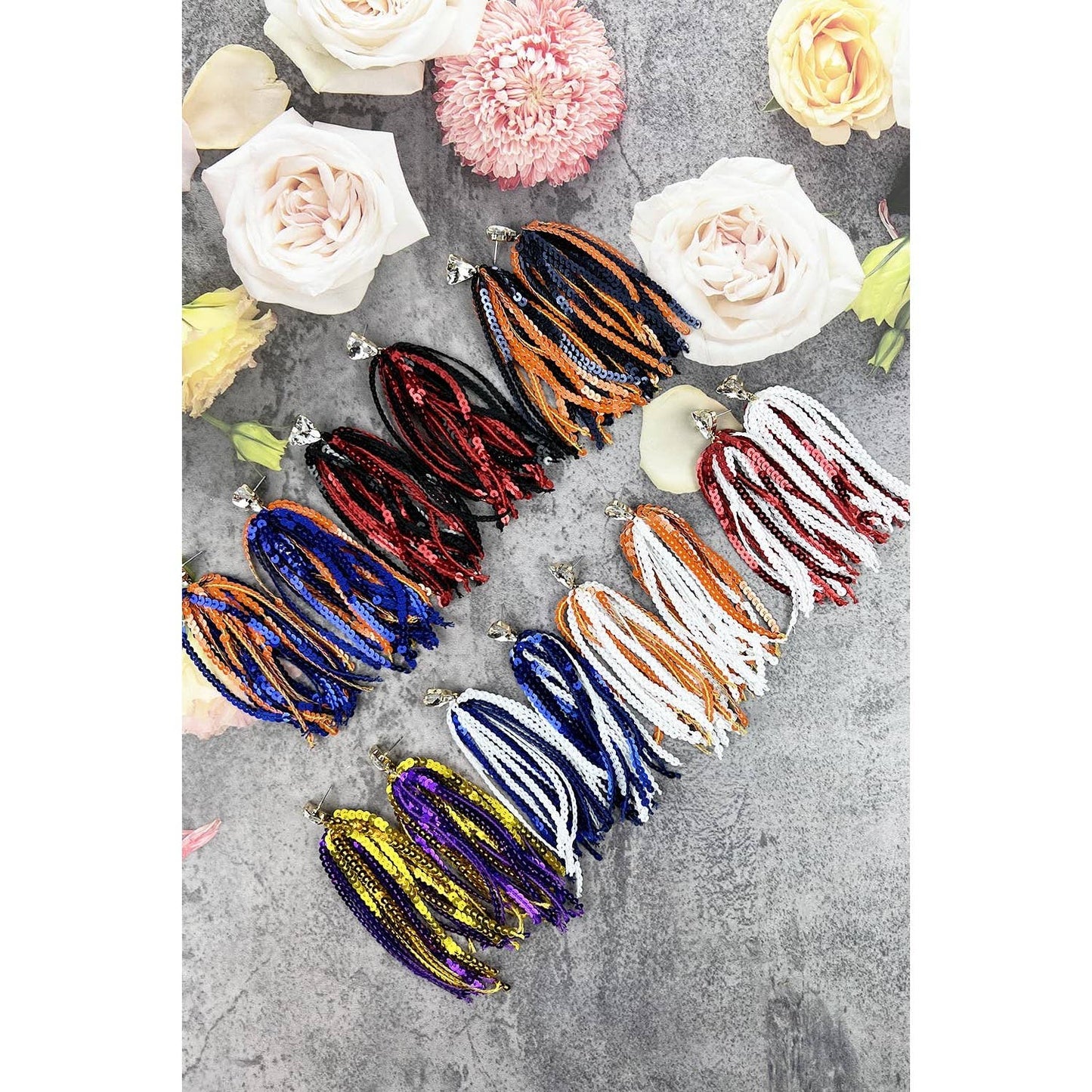 GAME DAY SHINNY DROP SPORTS SEQUINS POST EARRINGS