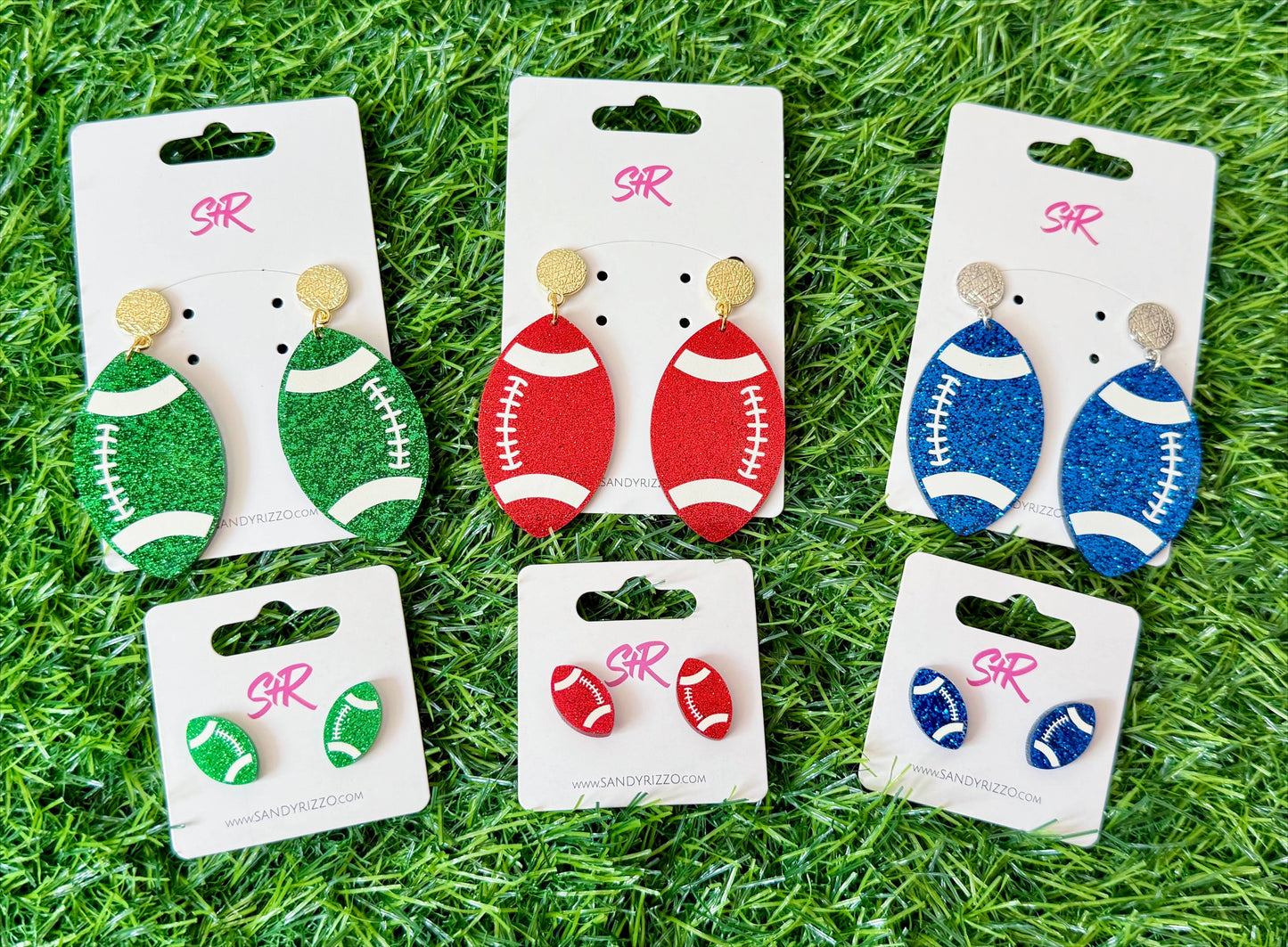 Blue Acrylic Football with White Laces