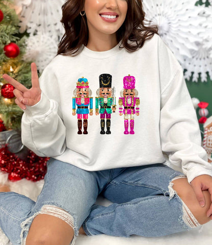 *PREPPY NUTCRACKER * SEQUIN EFFECT  CHRISTMAS SWEATSHIRT