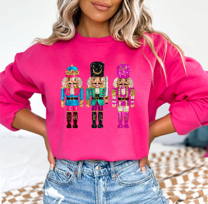 *PREPPY NUTCRACKER * SEQUIN EFFECT  CHRISTMAS SWEATSHIRT