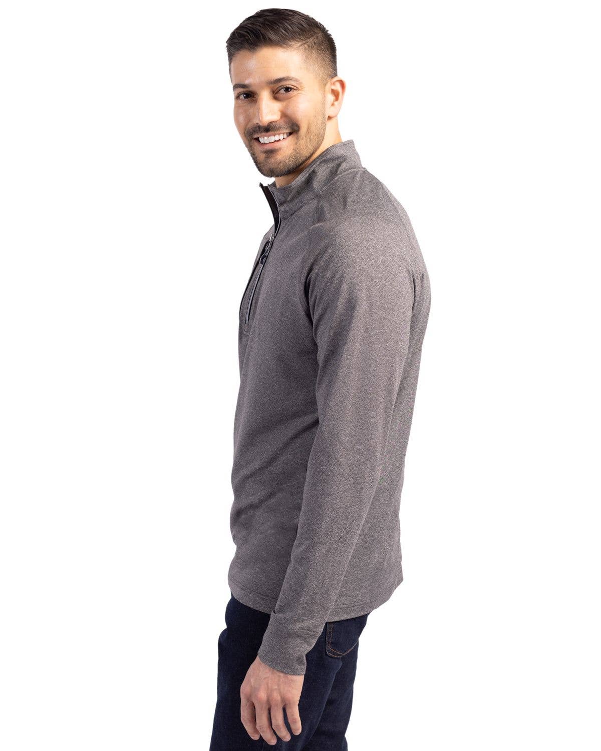 Cutter & Buck Adapt Eco Knit Heather Mens 1/4 Zip Pullover