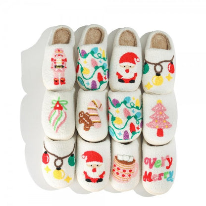 Plush Santa Slide On Slippers - 7322341