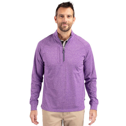 Cutter & Buck Adapt Eco Knit Heather Mens 1/4 Zip Pullover