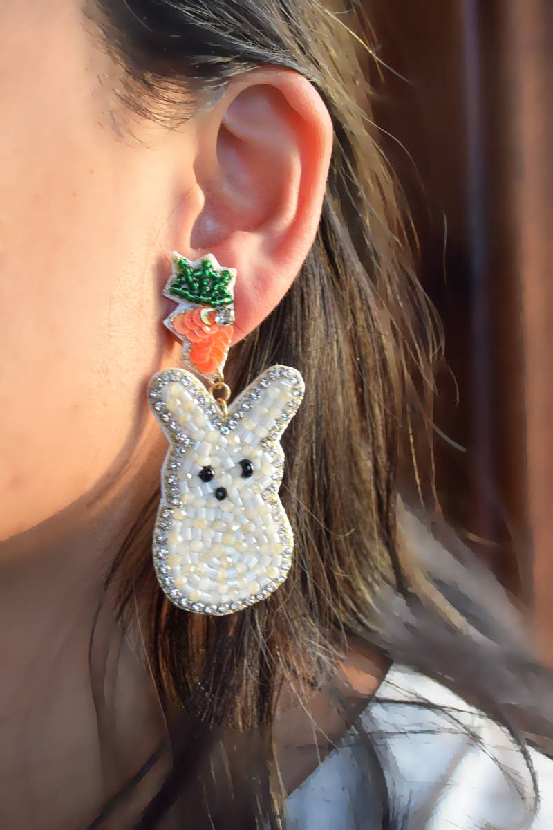 Easter Bead Earring | Bunny with Carrot