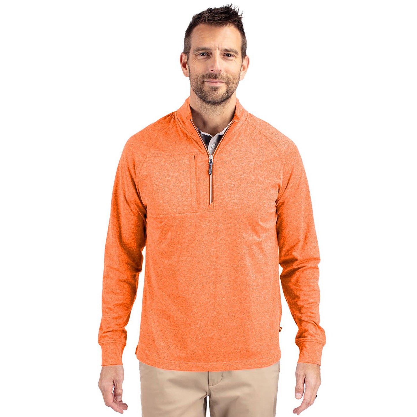 Cutter & Buck Adapt Eco Knit Heather Mens 1/4 Zip Pullover