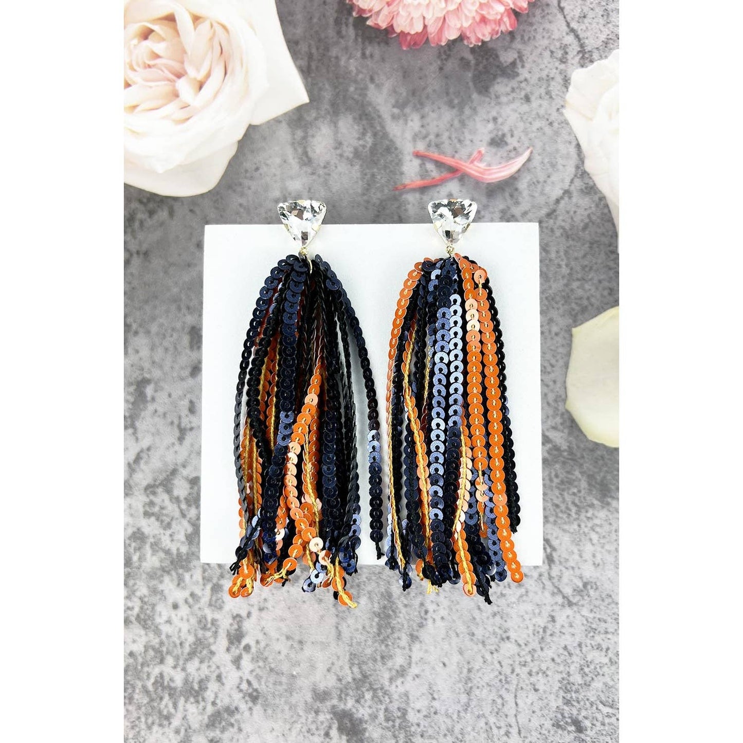 GAME DAY SHINNY DROP SPORTS SEQUINS POST EARRINGS