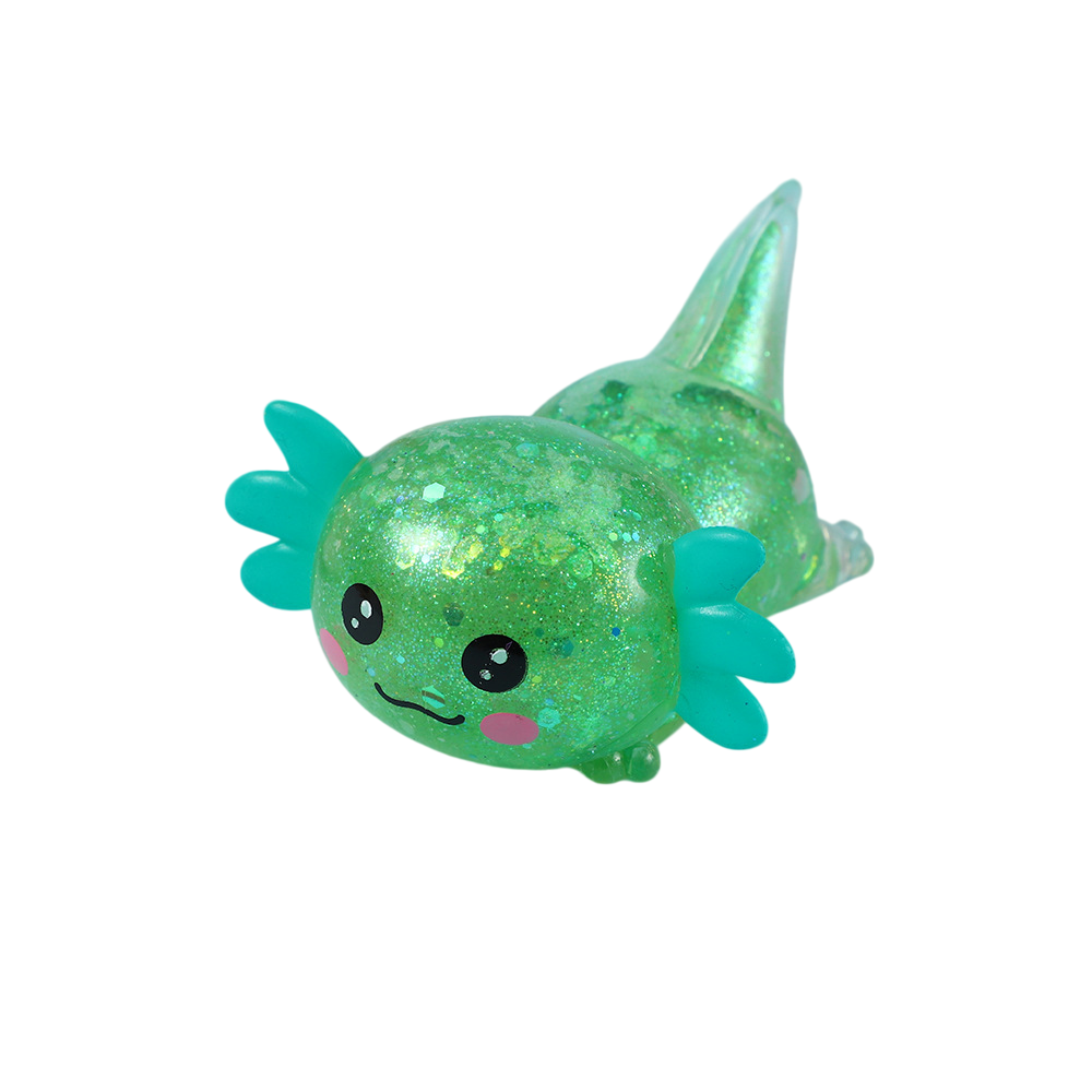 Cartoon Glitter Lying Axolotl Squishy Slow Rising Stress Relief Squeeze Toy