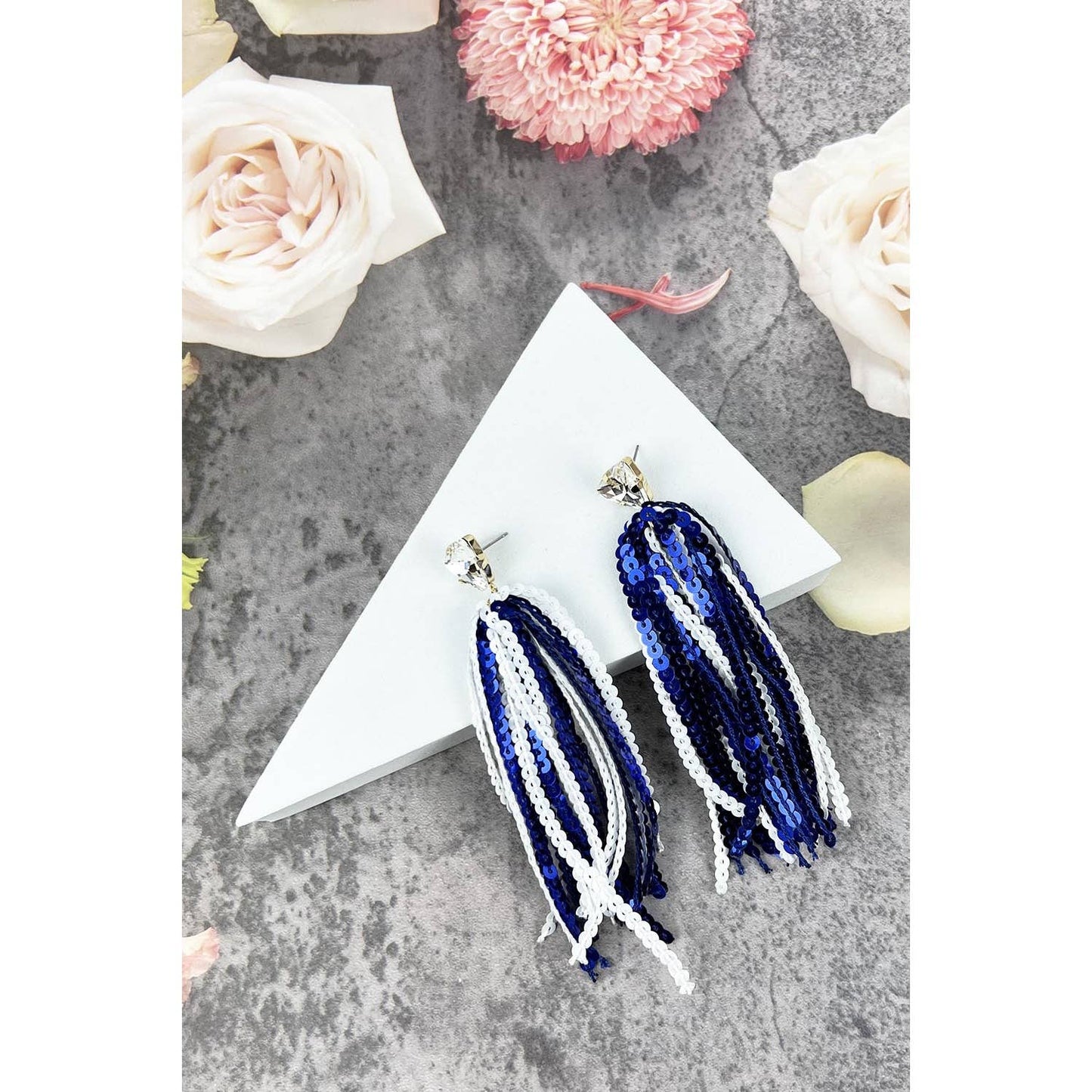 GAME DAY SHINNY DROP SPORTS SEQUINS POST EARRINGS