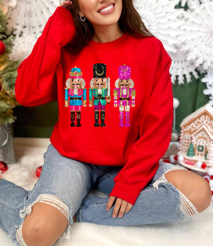 *PREPPY NUTCRACKER * SEQUIN EFFECT  CHRISTMAS SWEATSHIRT