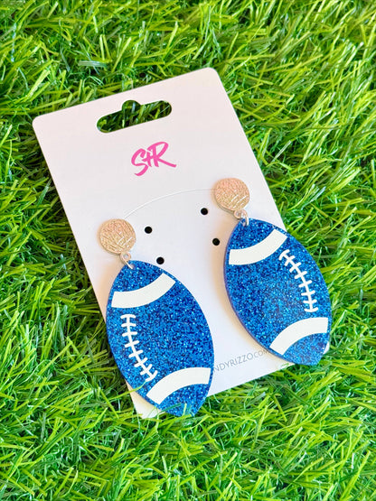 Blue Acrylic Football with White Laces