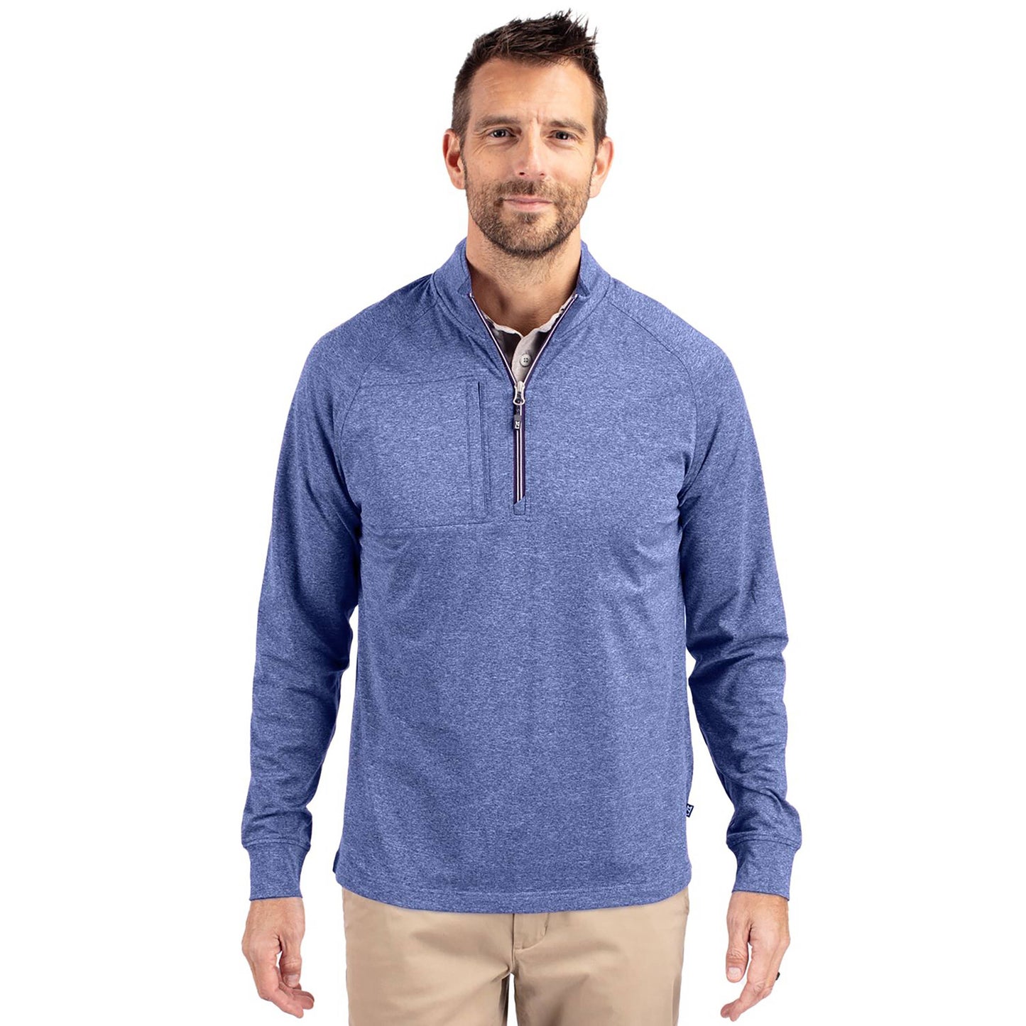 Cutter & Buck Adapt Eco Knit Heather Mens 1/4 Zip Pullover
