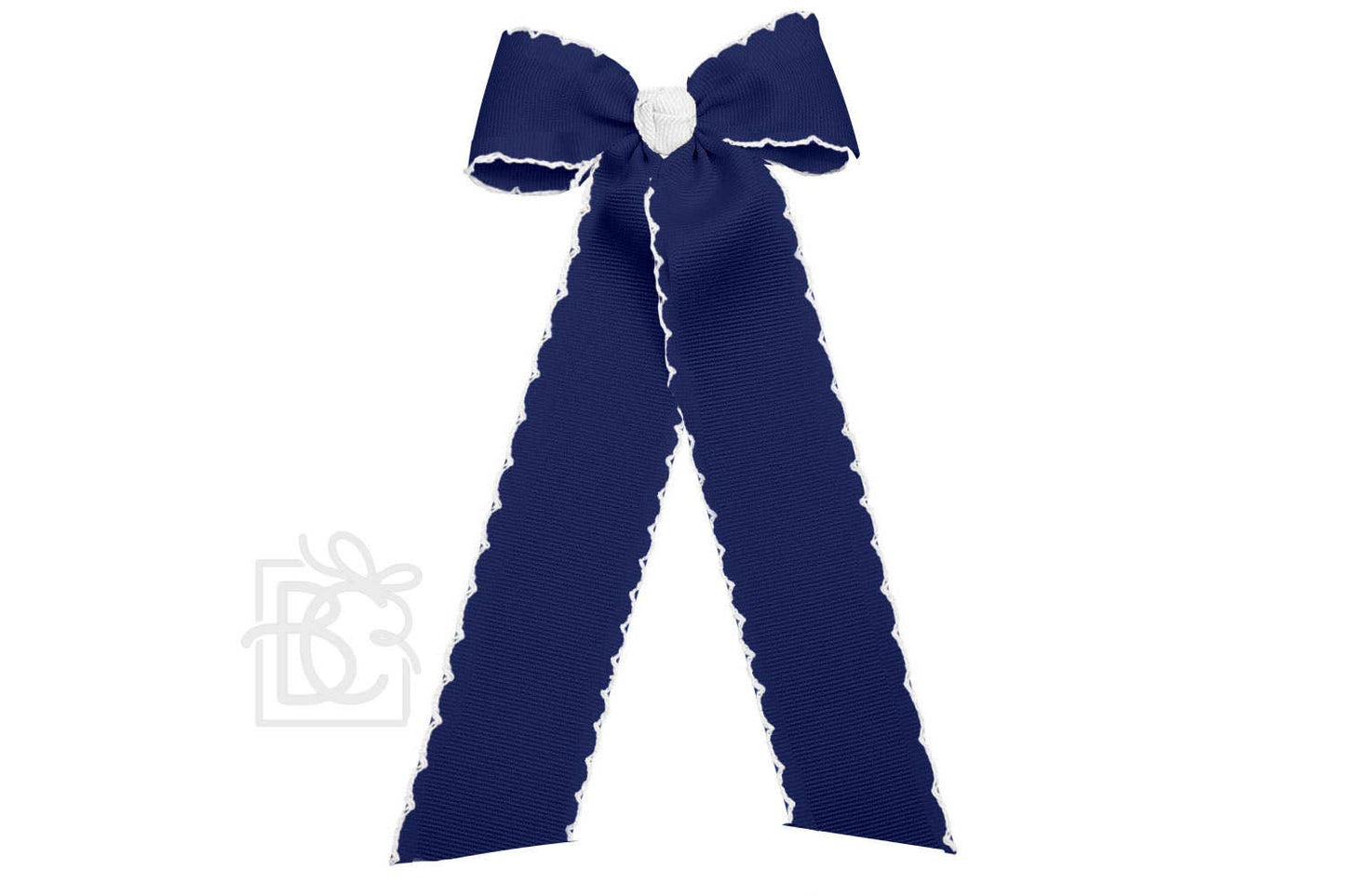 Moonstitch Two Tone Flat Bow Streamer (Dark Navy & White)