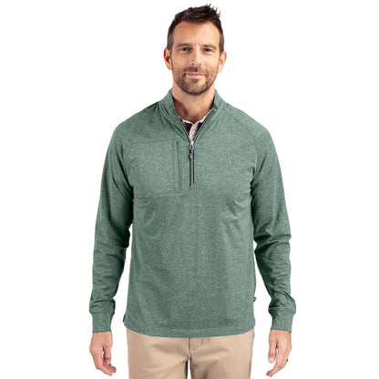 Cutter & Buck Adapt Eco Knit Heather Mens 1/4 Zip Pullover