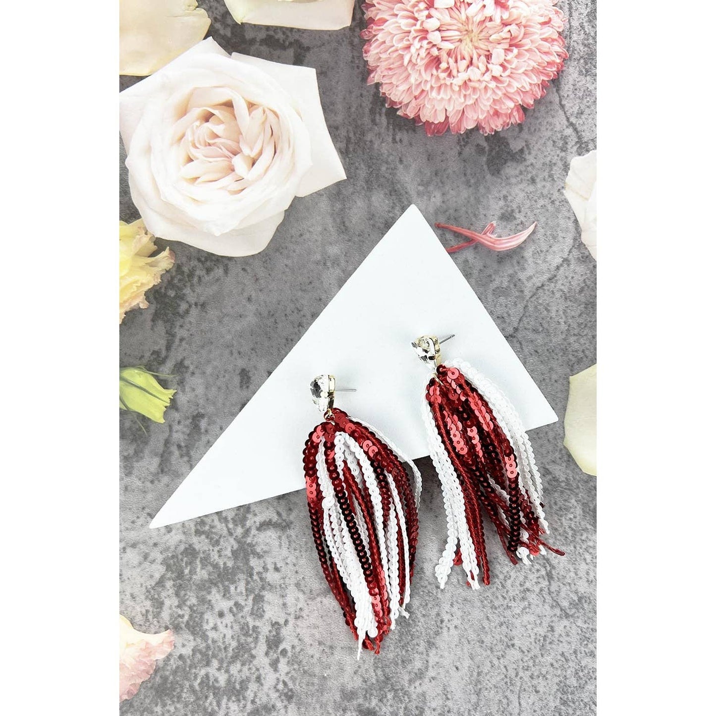 GAME DAY SHINNY DROP SPORTS SEQUINS POST EARRINGS