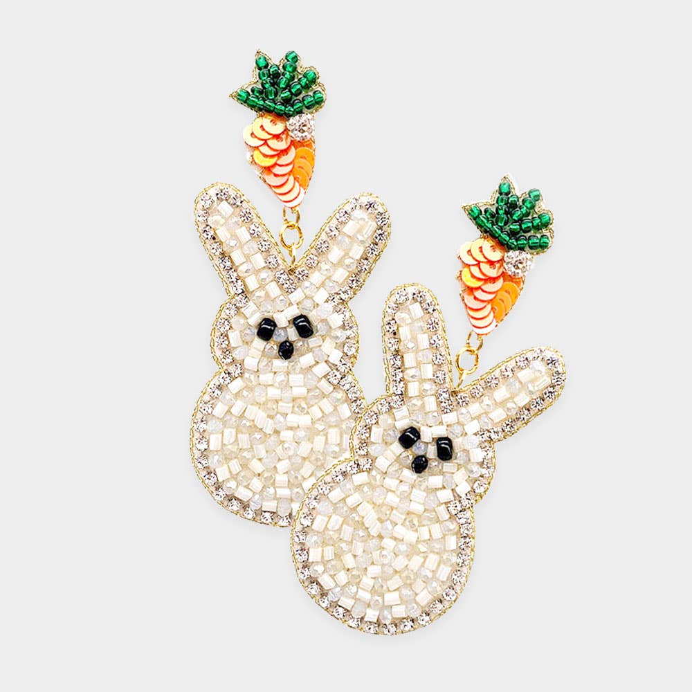 Easter Bead Earring | Bunny with Carrot
